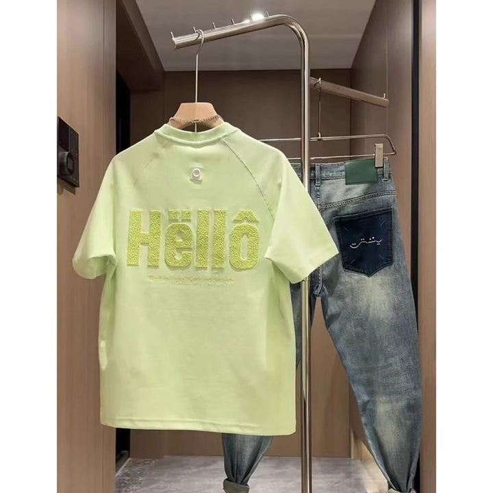 Casual Stylish Embroidered Short Sleeve T-Shirt for MenFashionable Streetwear Design, Premium Look Trendy Brand Tee