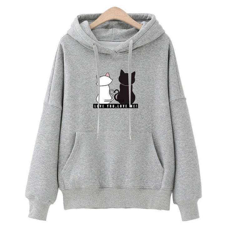 Streetwear Hoodies Women Sweatshirt Autumn Long Sleeve Hoodies Harajuku Hoodie Cute Cat Print Sweatshirt for Women