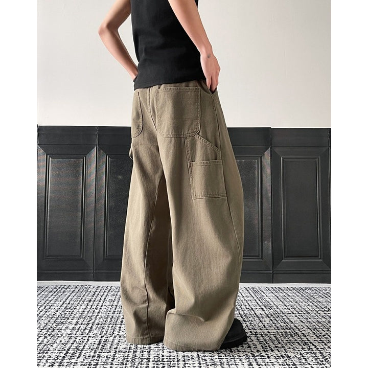 Premium solid color loose and cool casual curved knife pants