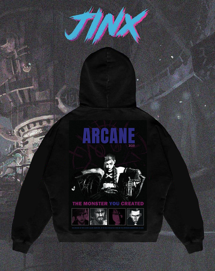 Popular Arcane League Jinx Graphic Hoodies All Anime Charact
