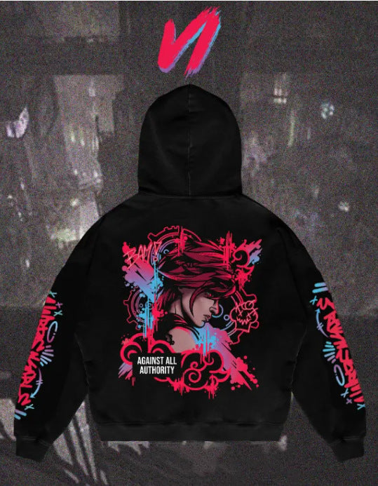 Popular Arcane League Jinx Graphic Hoodies All Anime Charact