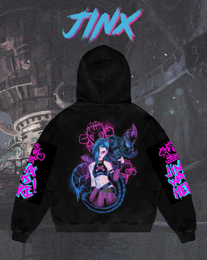 Popular Arcane League Jinx Graphic Hoodies All Anime Charact