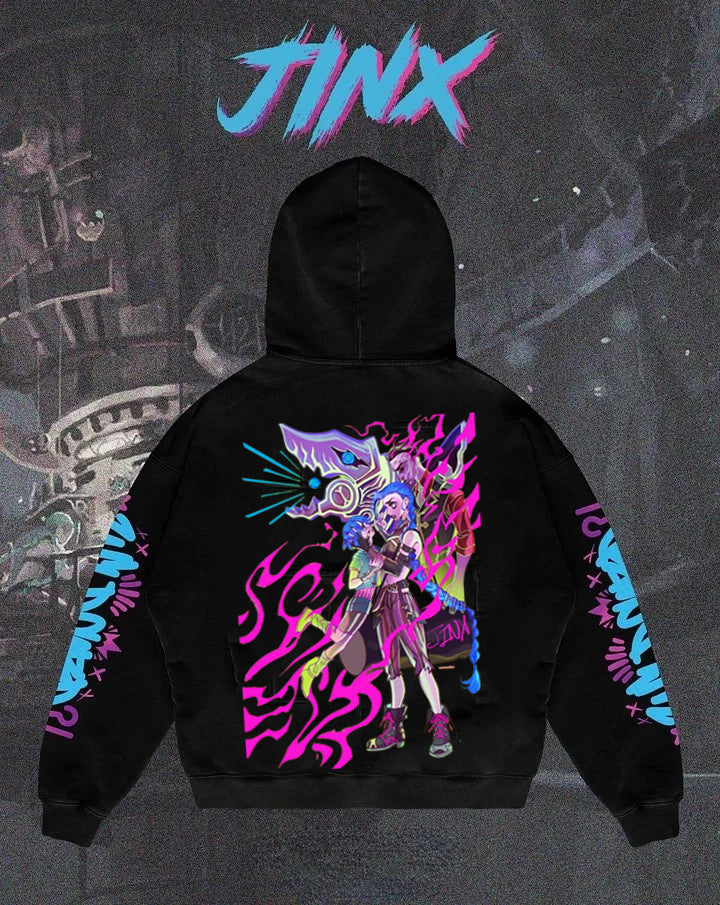 Popular Arcane League Jinx Graphic Hoodies All Anime Charact