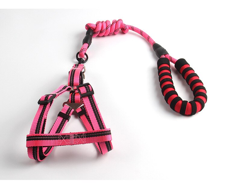Dog Leash 1.2m Large Dog Reflective Rope Walking Big Dog Vest Harness for Dogger Leashes Strong Large Dogs Pit Bull Bulldog