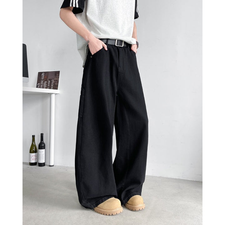 Premium solid color loose and cool casual curved knife pants