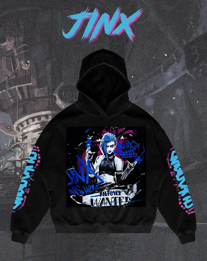 Popular Arcane League Jinx Graphic Hoodies All Anime Charact