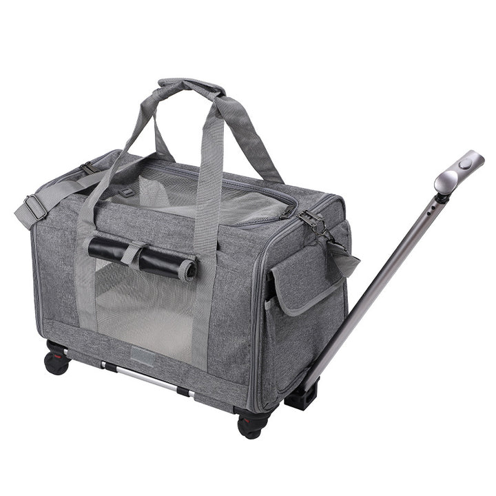 Travel Cat Carrier Summer Dog Pet Bag Foldable Cat Pet Box Breathable Portable Pet Trolley Case