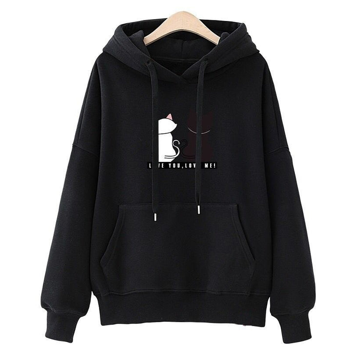 Streetwear Hoodies Women Sweatshirt Autumn Long Sleeve Hoodies Harajuku Hoodie Cute Cat Print Sweatshirt for Women