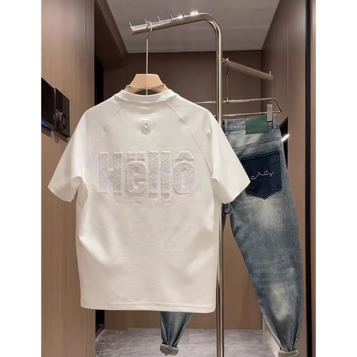 Casual Stylish Embroidered Short Sleeve T-Shirt for MenFashionable Streetwear Design, Premium Look Trendy Brand Tee