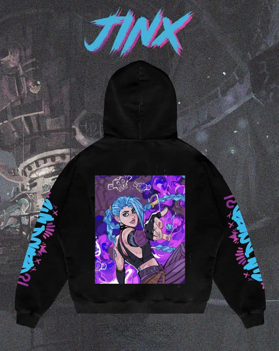 Popular Arcane League Jinx Graphic Hoodies All Anime Charact